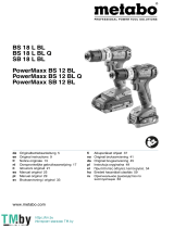 Metabo BS,SB Series PowerMaxx BS 12 BL Cordless Drill Manual do usuário