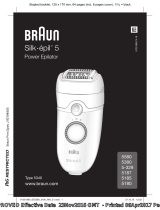 Braun 5580,  5380,  5-329,  5187,  5185,  5180,  Power Epilator,  Silk-épil 5 Manual do usuário