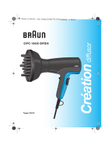Braun CP1600 DFB6, création diffusor Manual do usuário