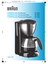 Braun CafeHouse PurAroma Plus KF560 - 3104 Manual do proprietário