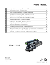 Festool ETSC 125 Li Eccentric Sander Manual do usuário