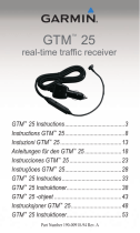 Garmin GTM 25 z bezterminowa subskrypcja komunikatow drogowych Manual do usuário