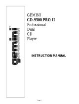 Gemini CD Player CD-9500 Manual do usuário