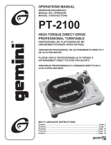 Gemini Turntable PT 2100 Manual do usuário