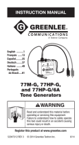 Greenlee 77MG, 77HP-G, 77HP-G/6A Tone Generator Manual do usuário