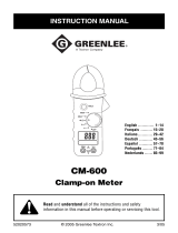 Greenlee CM-600 Clamp-on Meter (with DC) (Europe) Manual do usuário