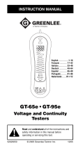 Greenlee GT-65e, GT-95e Voltage, Cont Testers (Europe) Manual do usuário