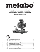 Metabo KS 216 M Lasercut Instruções de operação