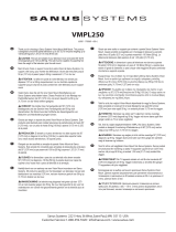 Sanus Systems VISIONMOUNT FLAT PANEL WALL MOUNT-VMPL250 Manual do usuário