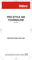 VALERA PRO STYLE 400 TOURMALINE 602 Instruções de operação