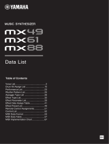 Yamaha MX88 Ficha de dados