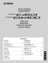 Yamaha PSR-EW400 Ficha de dados