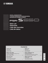 Yamaha PSR-S650 Ficha de dados