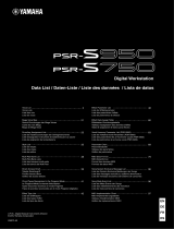 Yamaha PSR-S950 Ficha de dados