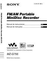 Sony Walkman MZ-G755 Manual do usuário