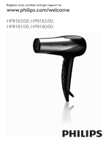 Philips Hair Dryer hp8183 Manual do usuário