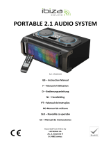 Ibiza Sound DRAAGBAAR 2.1 AUDIO SYSTEEM MET BLUETOOTH, USB, SD & FM TUNER (SPLBOX150) Manual do proprietário