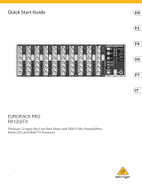 Behringer RX1202FX Premium 12-Input Mic/Line Rack Mixer Guia rápido