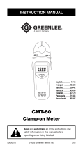 Greenlee CMT-80 Electrical Tester (Europe) Manual do usuário