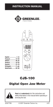 Greenlee CSJ-100 Digital Open Jaw Meter (Europe) Manual do usuário