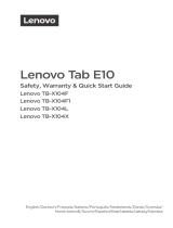 Lenovo Tab E10 Manual do proprietário