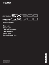 Yamaha PSR-SX900 Ficha de dados
