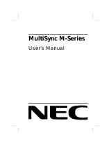 NEC MultiSync M500 JC-1572VMB Manual do proprietário