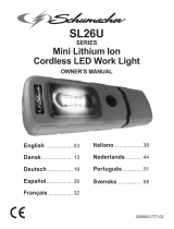 Schumacher SL26BU Mini Lithium Ion Cordless LED Work Light SL26GU Mini Lithium Ion Cordless LED Work Light  SL26RU Mini Lithium Ion Cordless LED Work Light Manual do proprietário