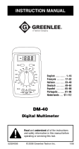 Greenlee DM-40 Digital Multimeter (Europe) Manual do usuário