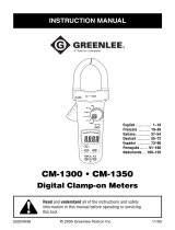 Greenlee CM-1300, CM-1350 Digital Clamp-on Meter (Europe) Manual do usuário