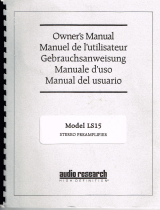 Audio Research LS 15 Manual do proprietário