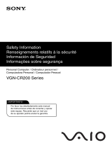Sony VGN-CR203E/N Safety guide