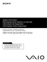 Sony VGN-TZ130N/B Safety guide
