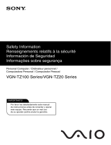Sony VGN-TZ25AN Safety guide