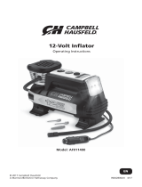 Campbell Hausfeld 12V INFLATOR W LIGHT 100 PSI AF011400 Manual do usuário