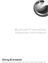 Sonyericsson SEr.HBH-610 Bluetooth Manual do usuário