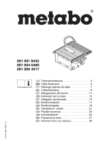 Metabo Table SIDE EXTENSION PK/PKF 255 PLUS Instruções de operação