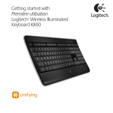 Logitech Wireless Illuminated Keyboard K800 Manual do proprietário