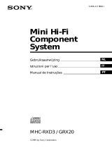 Sony MHC-GRX20 Manual do proprietário