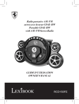Lexibook RADIO LECTEUR CD FERRARI RCD150FE Manual do proprietário