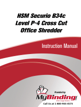 MyBinding HSM Securio B34C Level 3 Cross Cut Manual do usuário