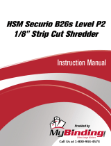 MyBinding HSM Securio B26s Level 2 1/8" Strip Cut Shredder Manual do usuário