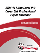 MyBinding HSM 411.2cc Level 3 Cross Cut Professional Paper Shredder Manual do usuário