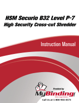 MyBinding HSM Securio B32 L6 Cross Cut Shredder Manual do usuário