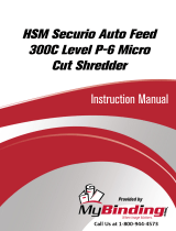 MyBinding HSM Securio Auto Feed 300C Level 5 Micro Cut Shredder Manual do usuário