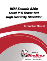 MyBinding HSM Securio B26c Level P-6 Cross-Cut High-Security Shredder Manual do usuário