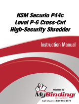 HSM HSM Securio P44c Level P-6 Cross-Cut High-Security Shredder Manual do usuário