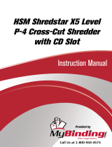 MyBinding HSM Shredstar X5 Level P-4 Cross-Cut Shredder Manual do usuário