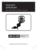GAMERON POCKET SPEAKER FOR PSP, NDS, IPOD, PC & MAC Manual do proprietário