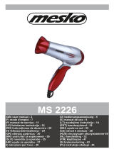 Mesko MS 2226 Red Hair Dryer Manual do usuário